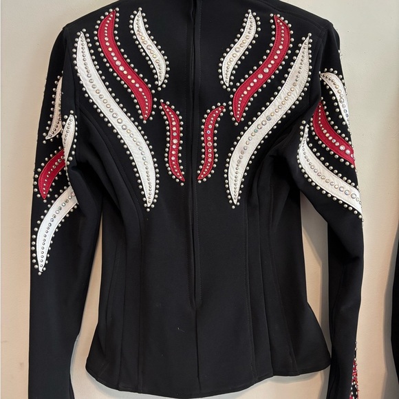 Vintage Small Western Showmanship Leather Embellished Horsemanship Jacket - Picture 5 of 15